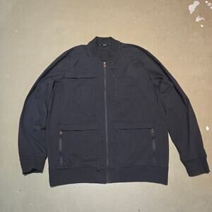 Public Rec Black Crosstown‎ Bomber Full Zip Stretch Pocket Jacket Men's Size XXL